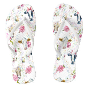 Tongs Flip Flops pour elle avec conception de vache