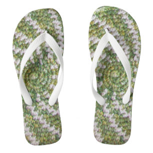 Tongs Flip Flops - Spirale blanche sur vert