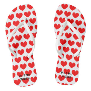 Tongs Flipflops de mariage de plage Mr & mrs pour mariée