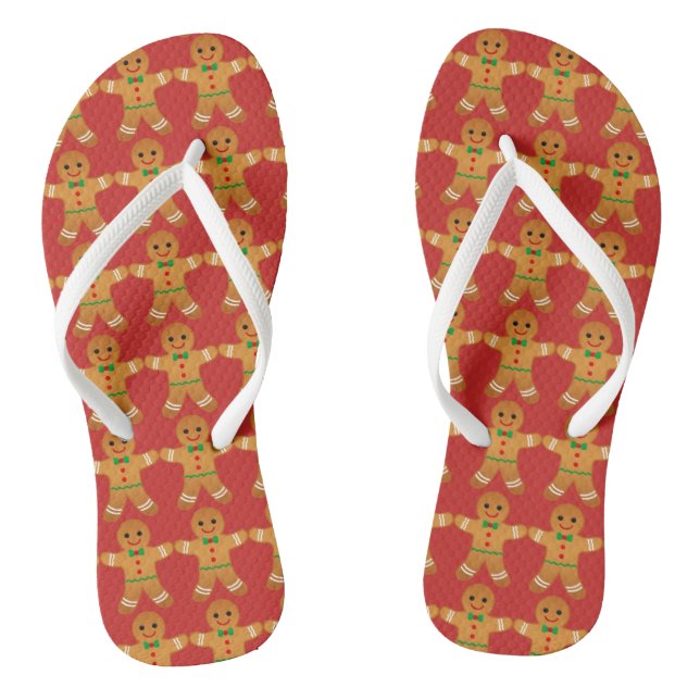 Tongs Flipflops de Noël mignonnes avec pain d'épices Mot (Semelle)