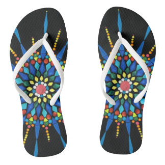 Tongs Flipflops en mosaïque de pierre gemme colorée
