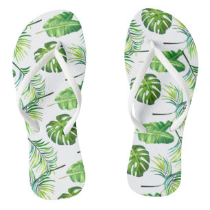 Tongs Flops à lèvres adultes - Feuilles tropicaux