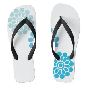 Tongs Floral blanc et bleu