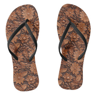 Tongs Floral Boho Brown