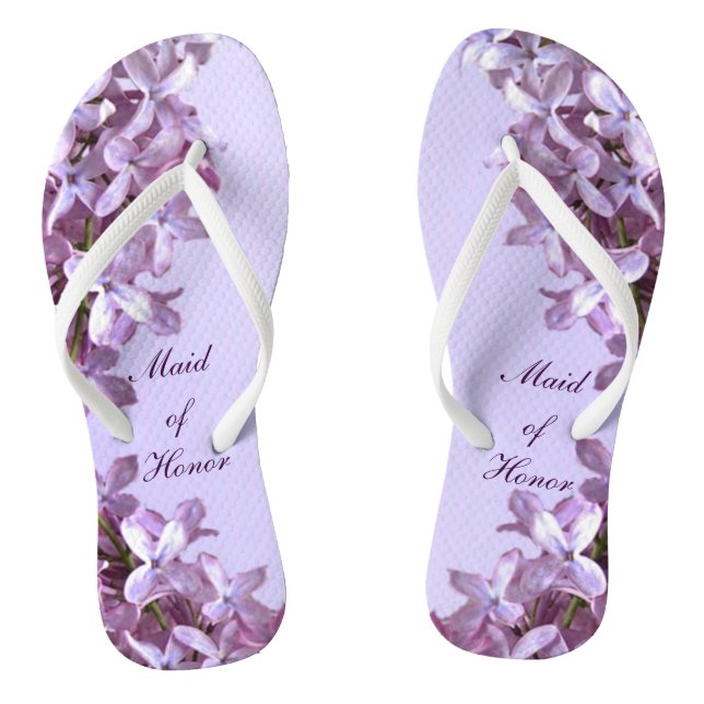 Tongs Floral Lilac Fleurs Mariage Maid of Honor (Semelle)