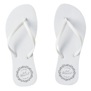 Tongs Floral personnalisé juste marié  Retourner les t