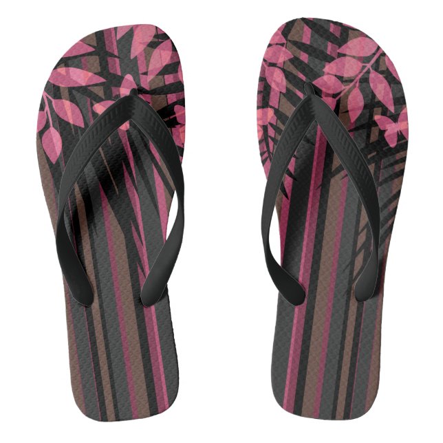 Tongs Floral, rayé, rétro (Semelle)
