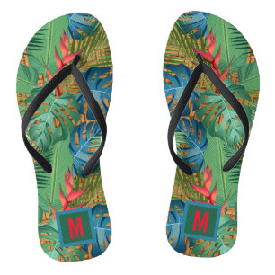 Tongs Floral tropical monogrammé