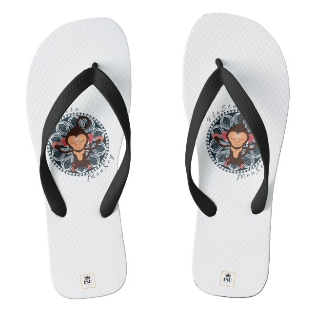 Tongs FloState Méditant Singe Flip Flops Sandales (Semelle)