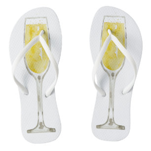 Tongs Flutes de champagne aquarelle
