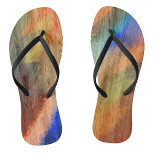 Tongs Fond de grain de bois moderne coloré #46