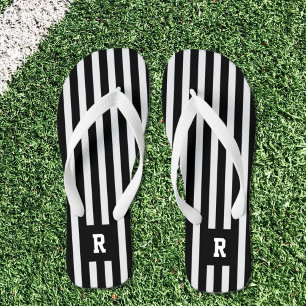Tongs Football arbitre Black White Flip Flops