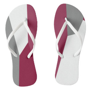 Tongs Fuchsia gris rose et blanc