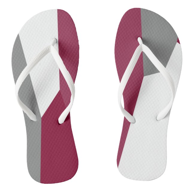 Tongs Fuchsia gris rose et blanc (Semelle)