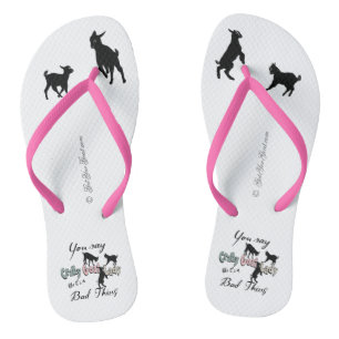 Tongs FUNNY GOAT DIT :   Crazy Goat Lady Cool Pastels