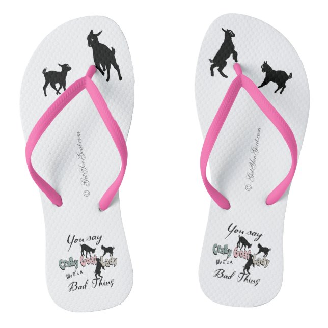 Tongs FUNNY GOAT DIT : | Crazy Goat Lady Cool Pastels (Semelle)