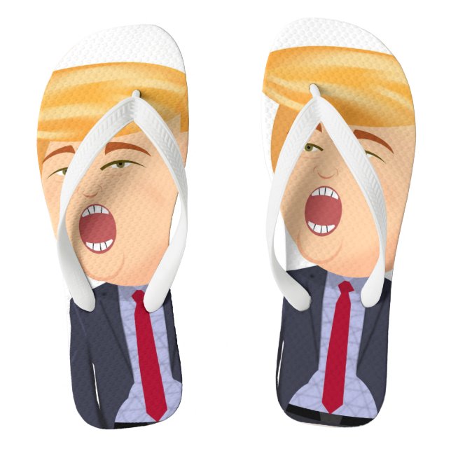TONGS FUNNY TRUMP CARTOON FLIP FLOP (Semelle)
