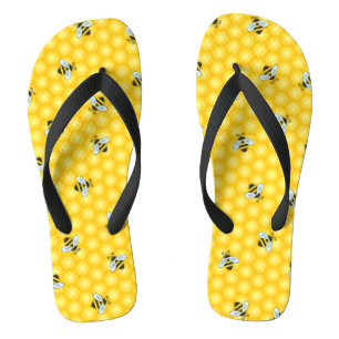 Tongs Gaffez le motif d'abeille et de nid d'abeilles