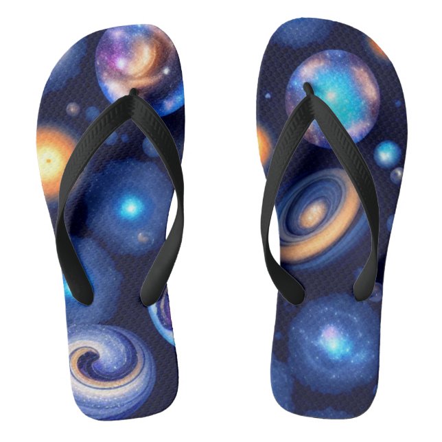 Tongs Galaxy Planètes Ciel noir (Semelle)