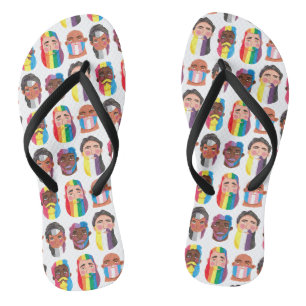 Tongs Gay pride arc-en-ciel drapeaux de genre barbe homm