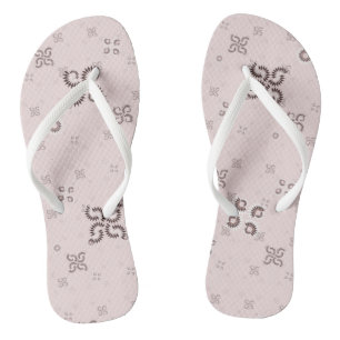 Tongs géométrique rose pignon