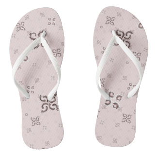 Tongs géométrique rose pignon