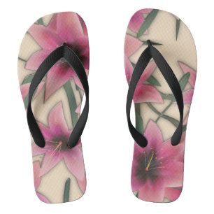 Tongs Glass tile 3D liquide lily flowers bloom