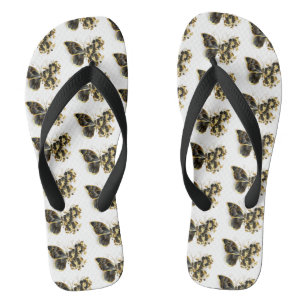 Tongs Gold flower Butterfly with Black Orchid