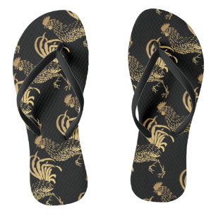 Tongs Golden Rooster Année 2017 Custom Black Flip Flop