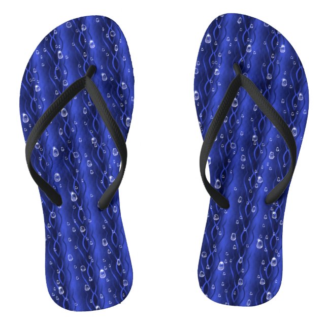 Tongs gouttes de pluie sur le métal bleu (Semelle)