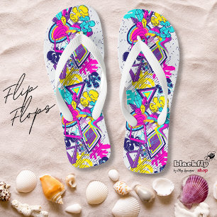 Tongs Graffiti coloré motif plage de sport actif