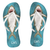 Grande attaque de requin blanc Funny Océan Monogra