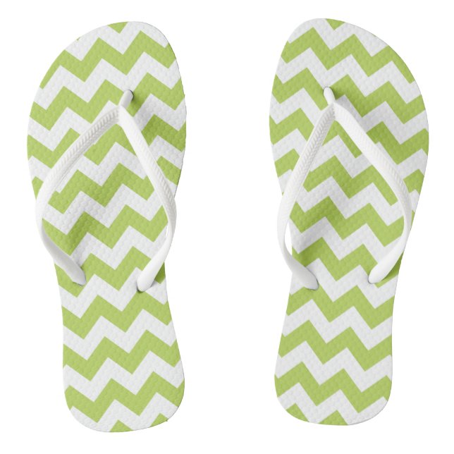 Tongs Green Zigzag, Green Chevron, Motif géométrique (Semelle)