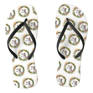 Tongs Greyhound Christmas Wreath Festive Pup