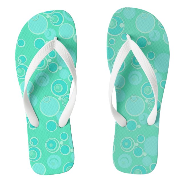 Tongs Grosses bulles dans le Merci Turquoise partout (Semelle)