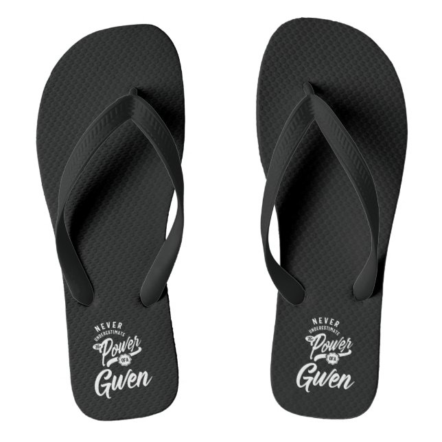 Tongs Gwen Nom personnalisé Anniversaire Cadeau (Semelle)