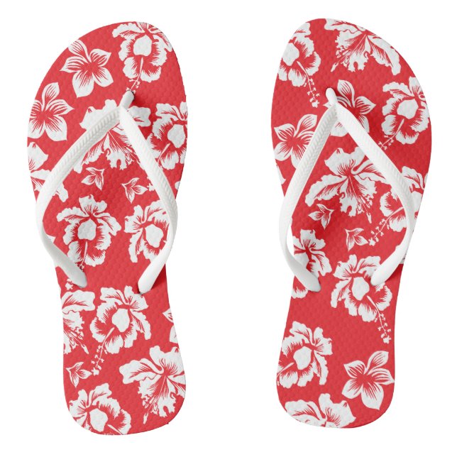 Tongs Hibiscus de l'Hawaï rouge (Semelle)