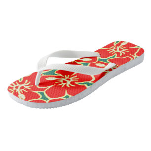Tongs Hibiscus hawaïens Luau Fleurs tropicales