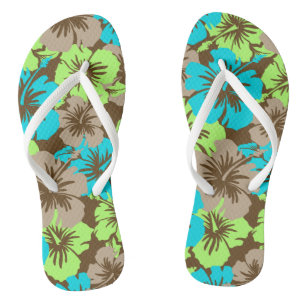Tongs Hibiscus Hawaiian Floral Aloha Chemise Imprimer