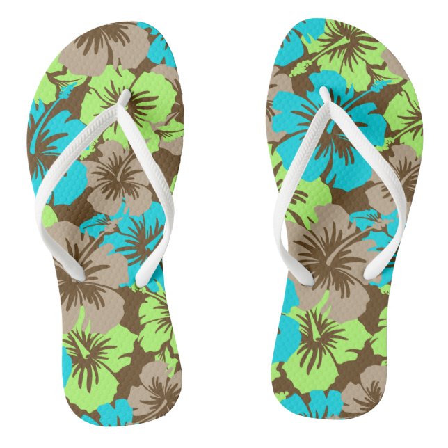 Tongs Hibiscus Hawaiian Floral Aloha Chemise Imprimer (Semelle)