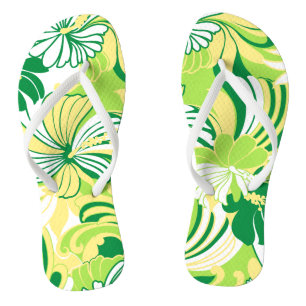 Tongs Hibiscus Jungle Hawaiian Tropical Floral