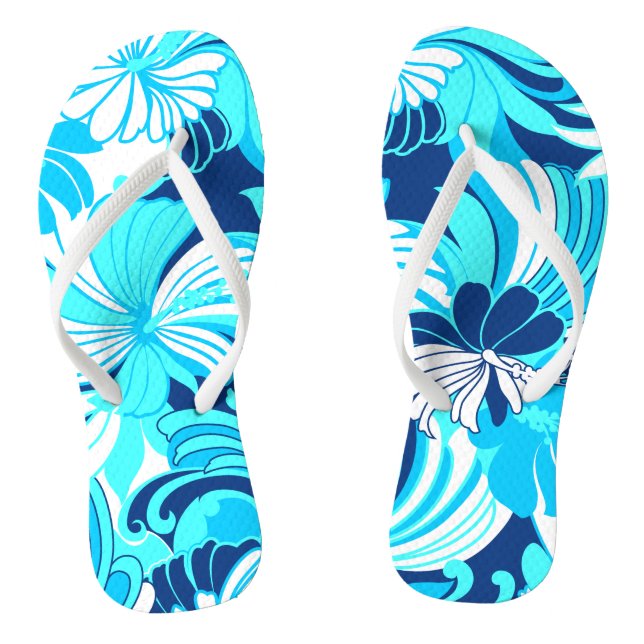 Tongs Hibiscus Jungle Hawaiian Tropical Floral (Semelle)