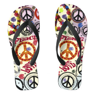 Tongs Hippie de la paix et de l'amour du pouvoir des fle