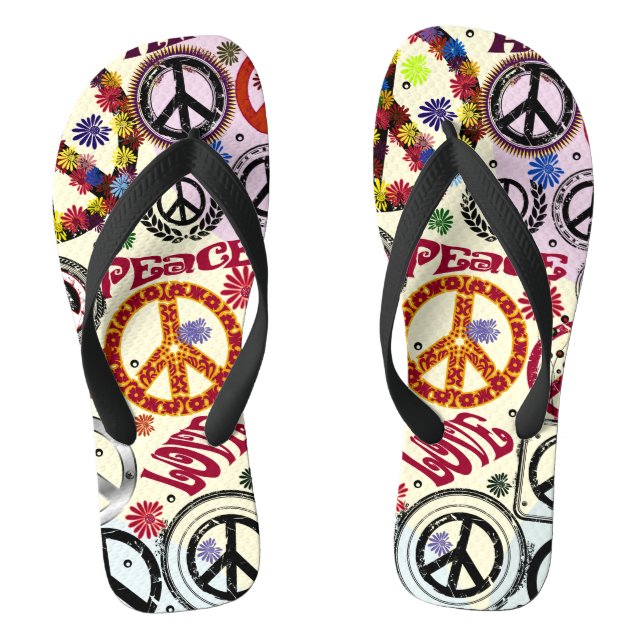 Tongs Hippie de la paix et de l'amour du pouvoir des fle (Semelle)