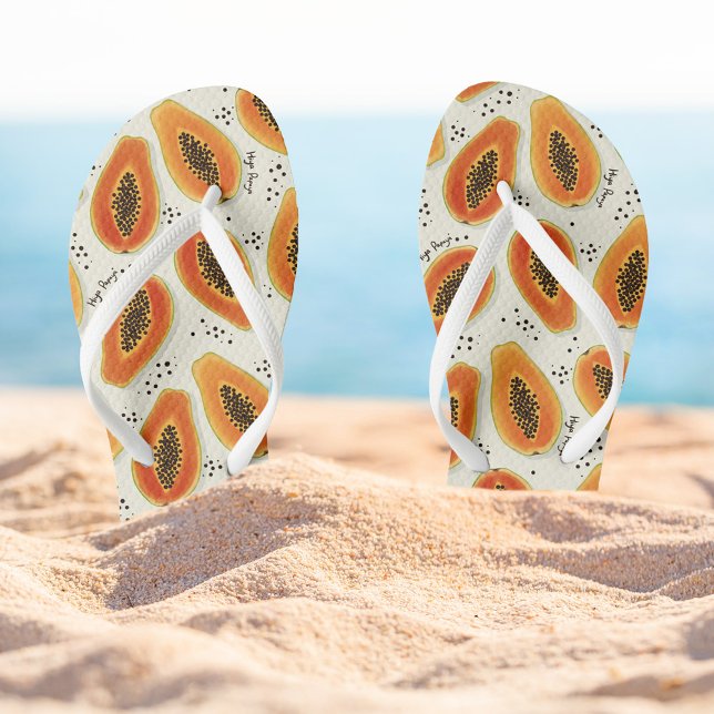 Tongs Hiya Papaya Motif (Hiya Papaya Flipflops)