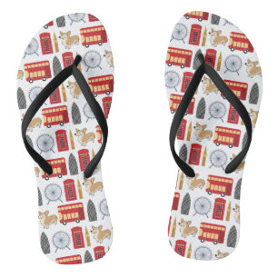 Tongs Icône de Londres et Motif de repères
