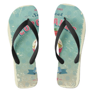 Tongs Illustration de signe vintage de petits gâteaux