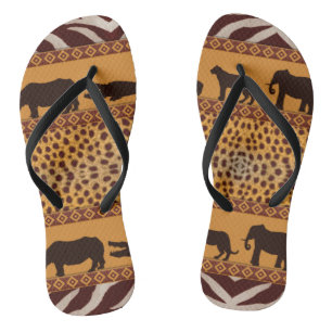 Tongs Impression animale de motif de guépard africain tr