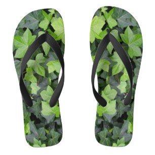 Tongs Impression botanique verte Ivy