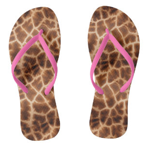 Tongs Impression de girafe Brown